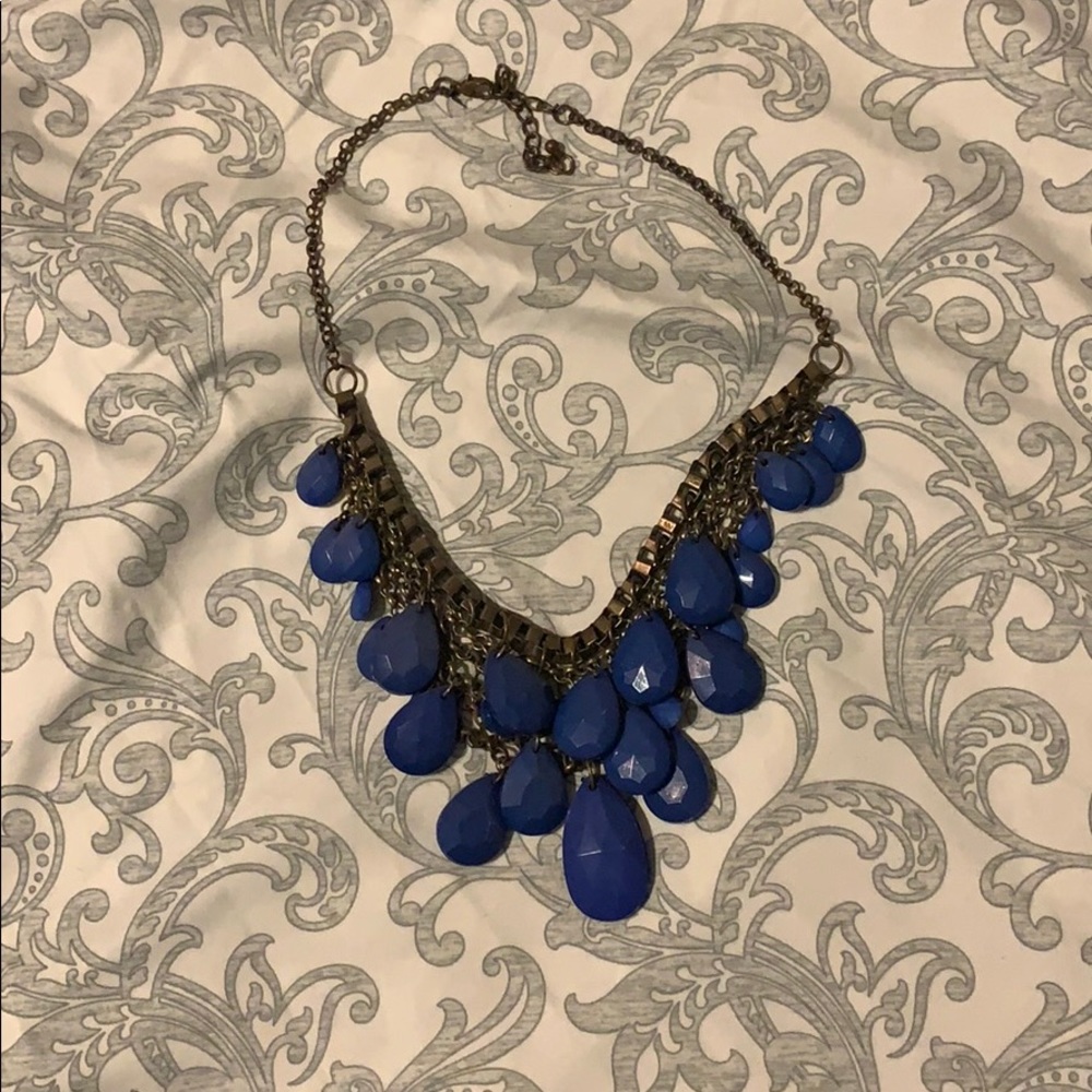 Dark blue and bronze necklace